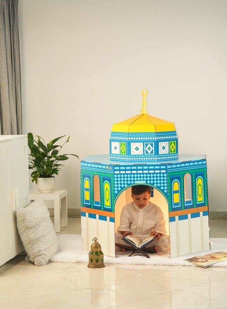 HilalFul Dome of the Rock Cardboard Mosque | Indoor Kids Playhouse for Kids | Educational Activity Toy | Easy To Assemble | Islamic Birthday Gift | Nursery Room Decoration | Creative Play Center - Image 3
